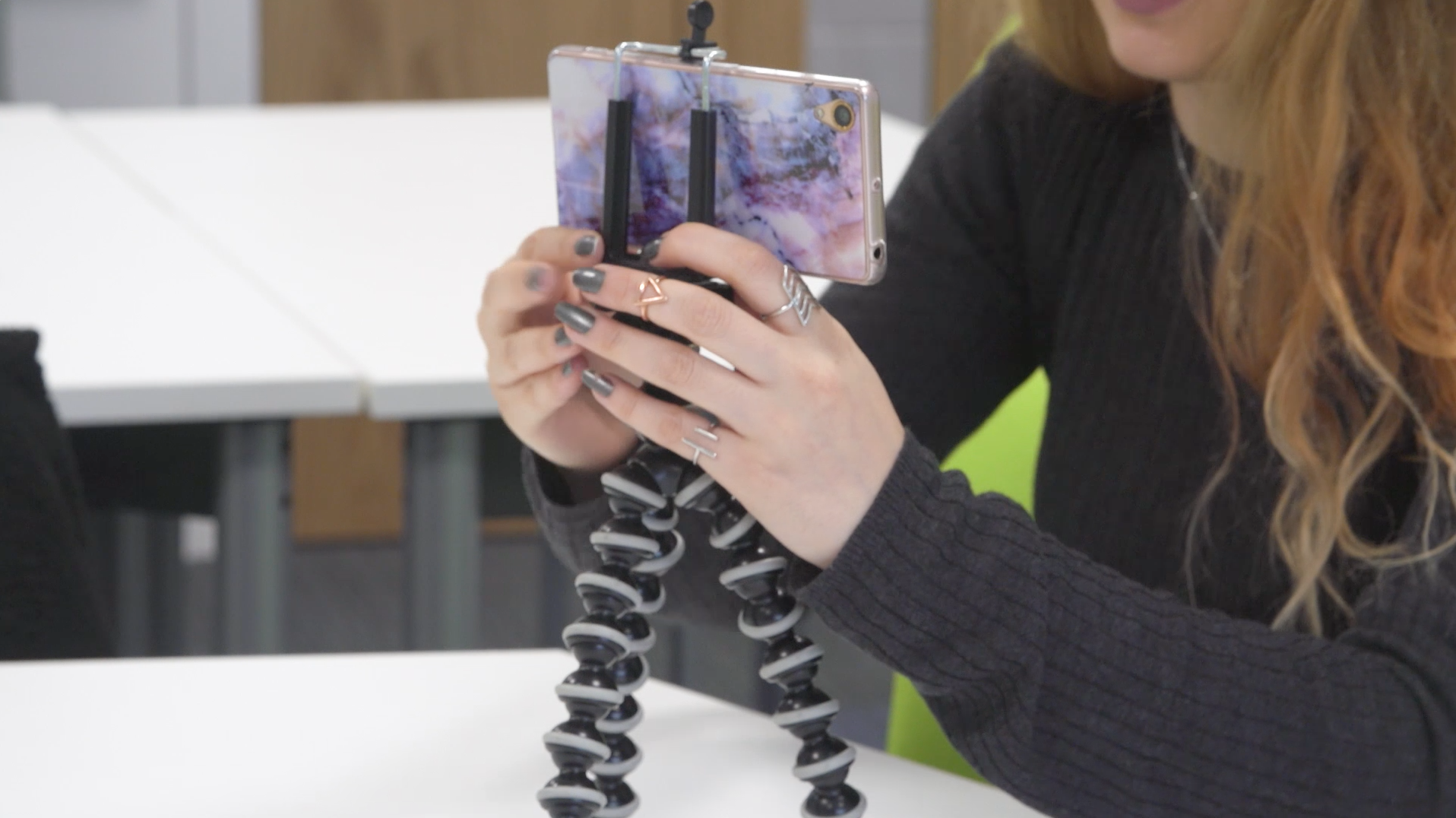 Phone on gorilla tripod